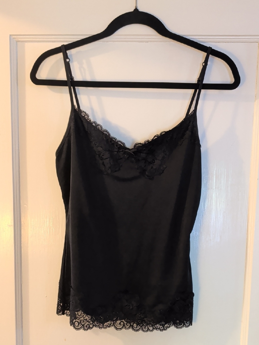 The Limited Black Lace-Trim Cami Top, Sz S